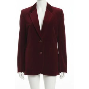 Vintage 90's buffums California womens small cranberry maroon velvet blazer
